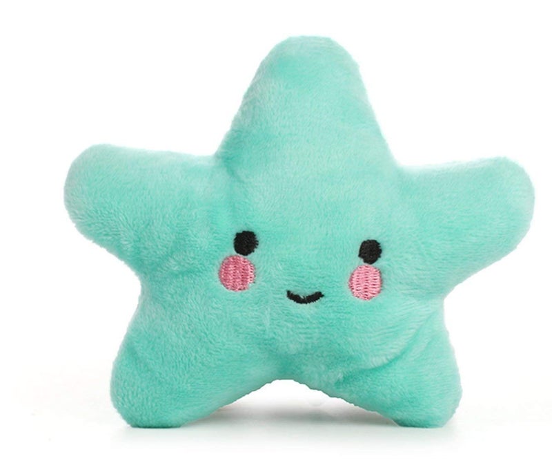 Ytuomzi Pet Bite Squeaky Toys Smile Star Cute Stuffed Toys for Dogs Puppy Biting BB Sound Chew Squeaker Cloud Shape Plush Toy for Cats & Small Animals Exercise Entertainment,3 Pack (Star) - Image 4